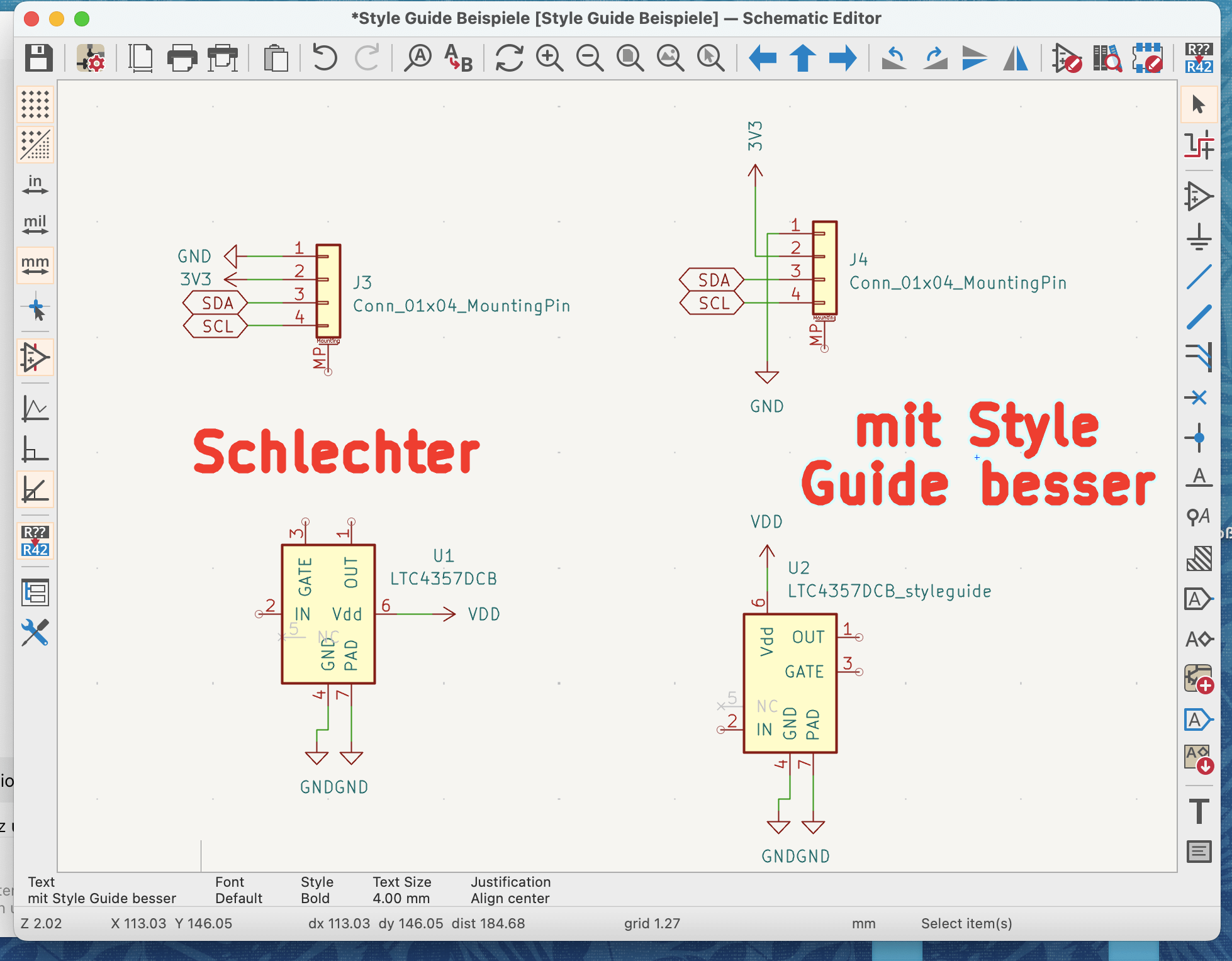 Style Regeln im Symboleditor von KiCAD